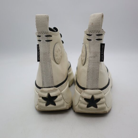 Converse Run Star Hi Egret Women's 5.5 White Leather Water Repellent Sneakers - Picture 5 of 10